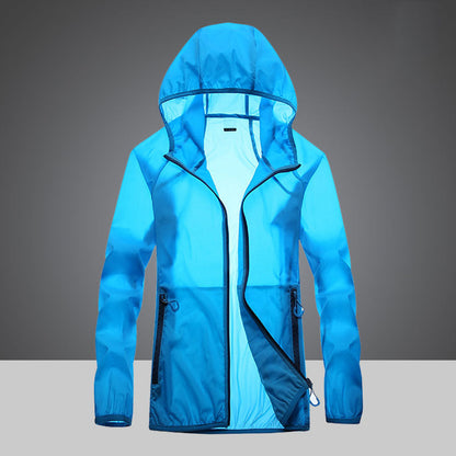Giacca Ultraleggera Protezione UV con Collo Alto e Tasche Laterali