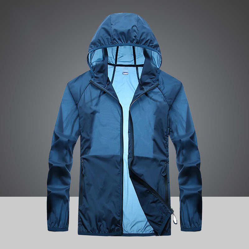 Giacca Ultraleggera Protezione UV con Collo Alto e Tasche Laterali