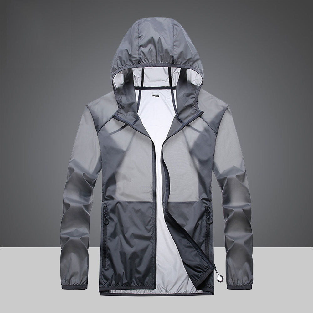 Giacca Ultraleggera Protezione UV con Collo Alto e Tasche Laterali