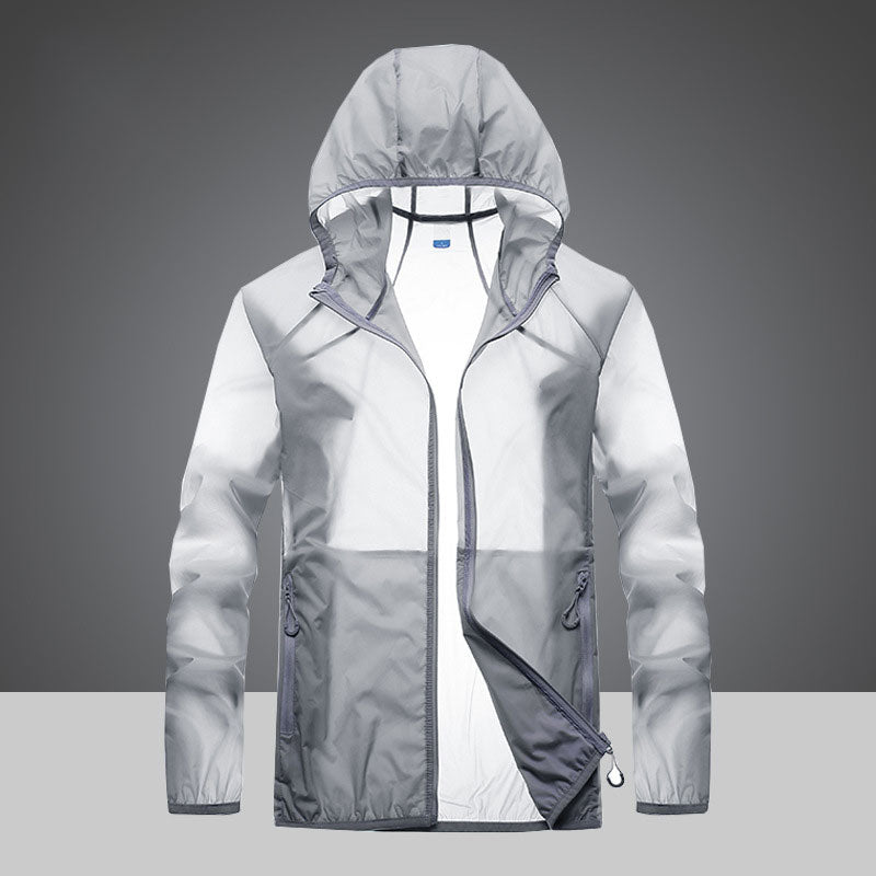 Giacca Ultraleggera Protezione UV con Collo Alto e Tasche Laterali
