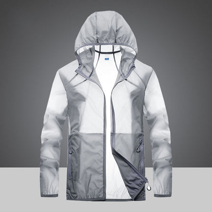 Giacca Ultraleggera Protezione UV con Collo Alto e Tasche Laterali