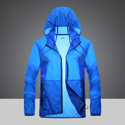 Giacca Ultraleggera Protezione UV con Collo Alto e Tasche Laterali