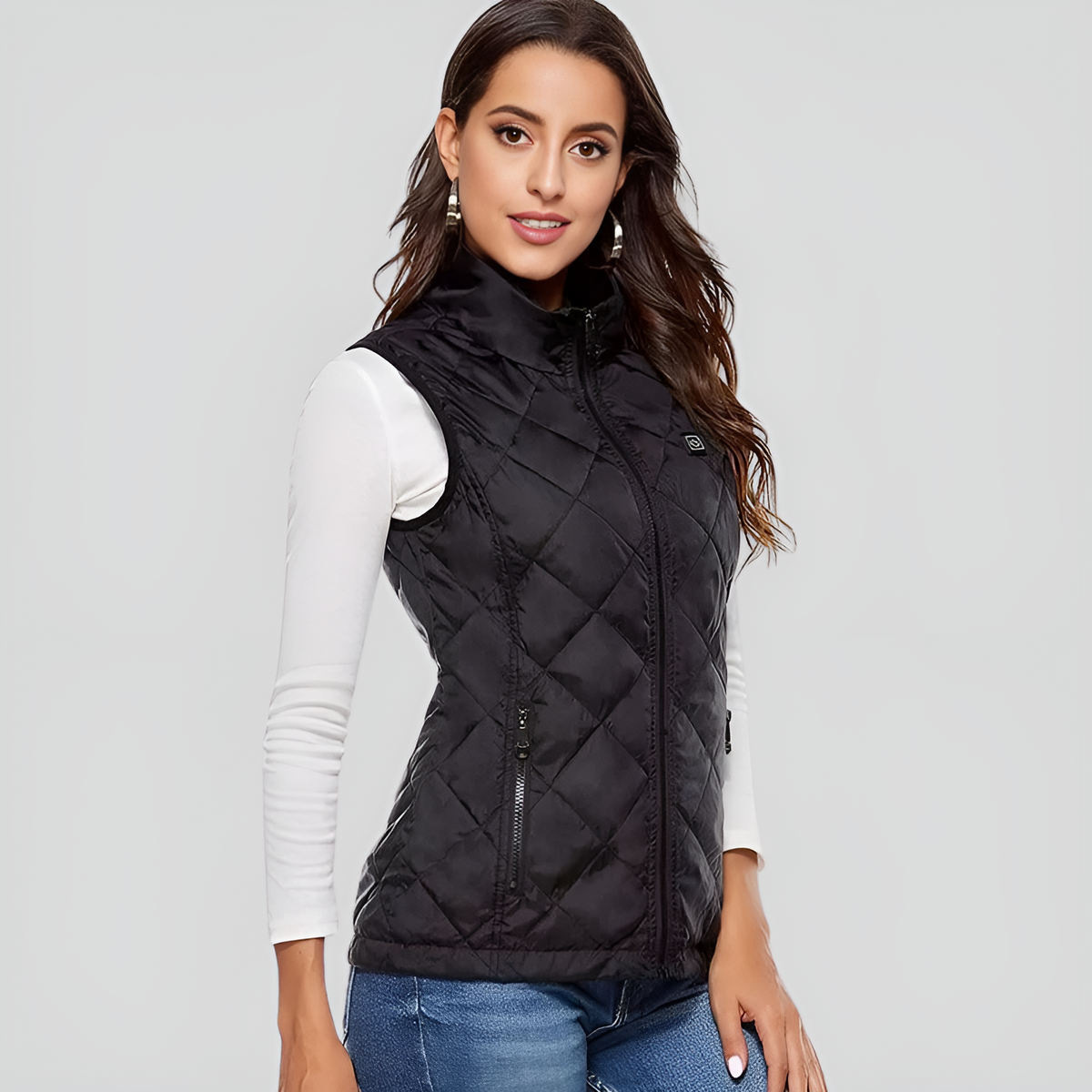 Gilet riscaldato da donna con doppio controllo e 9 zone riscaldanti