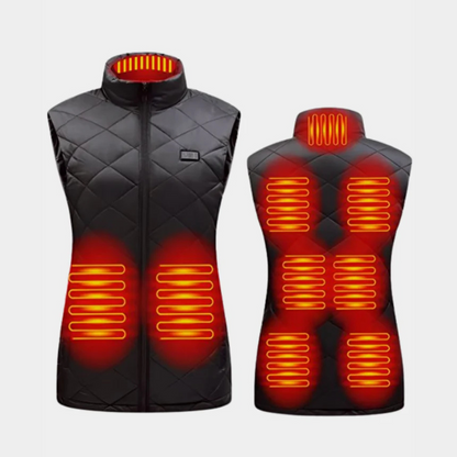 Gilet riscaldato da donna con doppio controllo e 9 zone riscaldanti