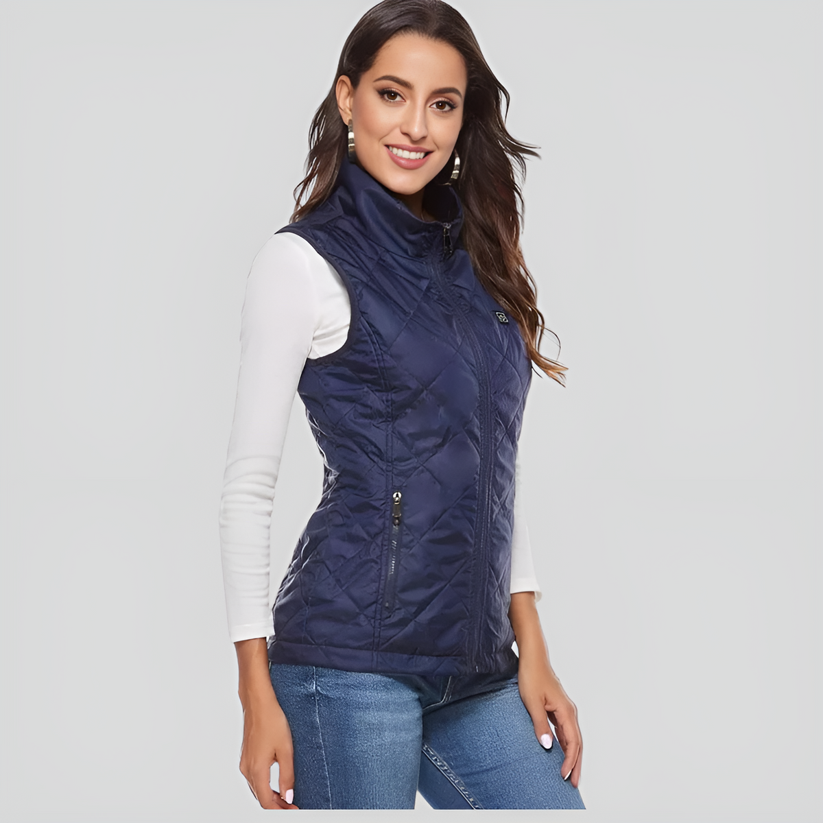 Gilet riscaldato da donna con doppio controllo e 9 zone riscaldanti