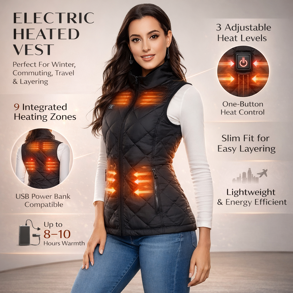 Gilet riscaldato elettrico da donna per inverno e outdoor