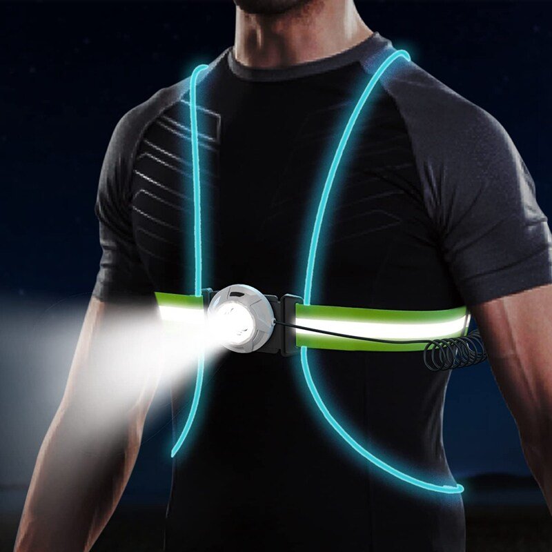 Gilet di sicurezza catarifrangente ReflectGlow per corsa – ricaricabile USB – 6 colori LED – impermeabile e regolabile –