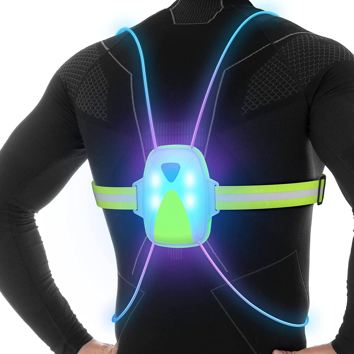 Gilet di sicurezza catarifrangente ReflectGlow per corsa – ricaricabile USB – 6 colori LED – impermeabile e regolabile –