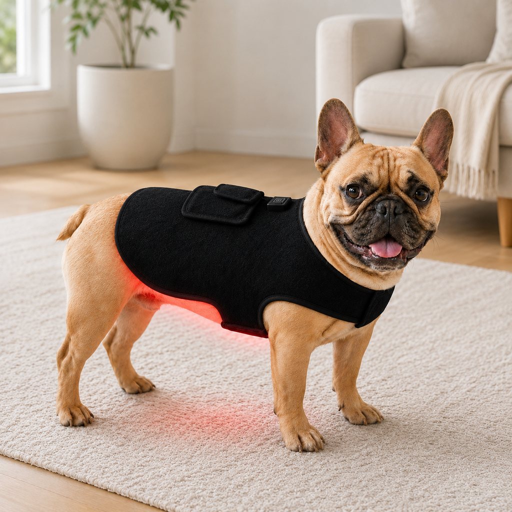 Gilet terapeutico a luce rossa per cani e gatti Rassivo – 660nm + 850nm infrarossi vicini per schiena, anche, articolazi