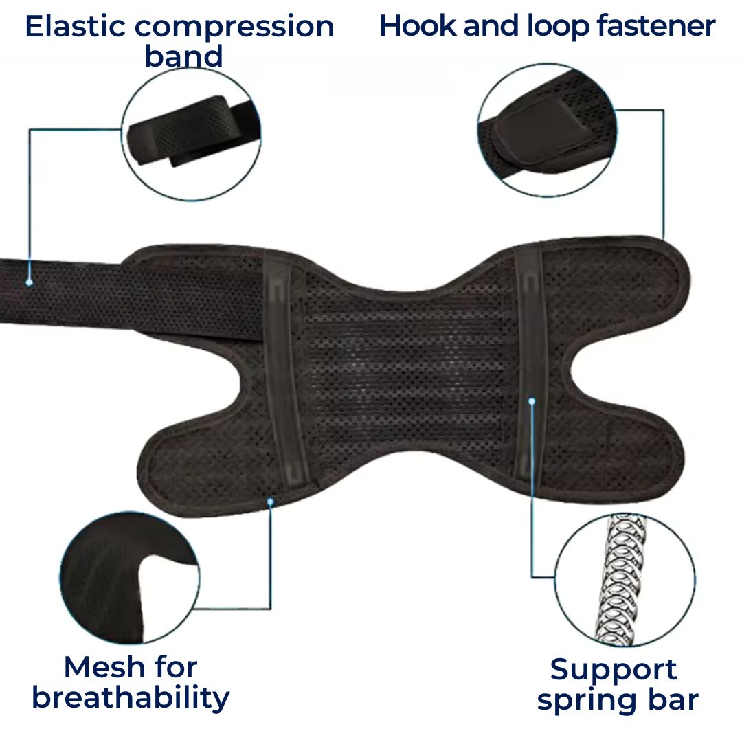 Ginocchiere FlexGuard con molle di compressione e cinghia regolabile
