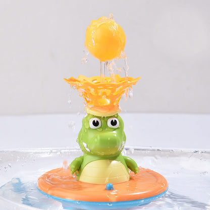 Giocattolo da bagno fontana coccodrillo con accessori spray raffigurati
