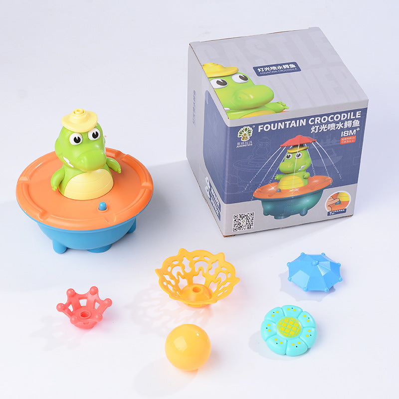 Giocattolo da bagno fontana coccodrillo con accessori spray raffigurati
