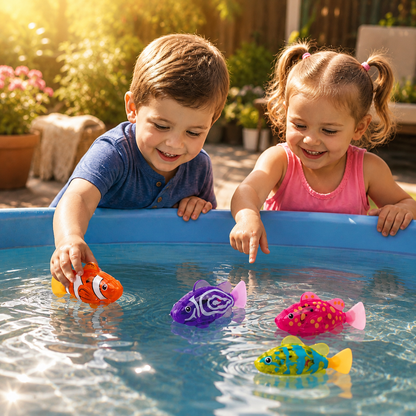 Giocattolo da bagno interattivo per bambini pesce galleggiante LED
