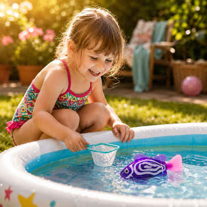 Giocattolo da bagno interattivo per bambini pesce galleggiante LED