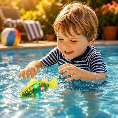 Giocattolo da bagno interattivo per bambini pesce galleggiante LED