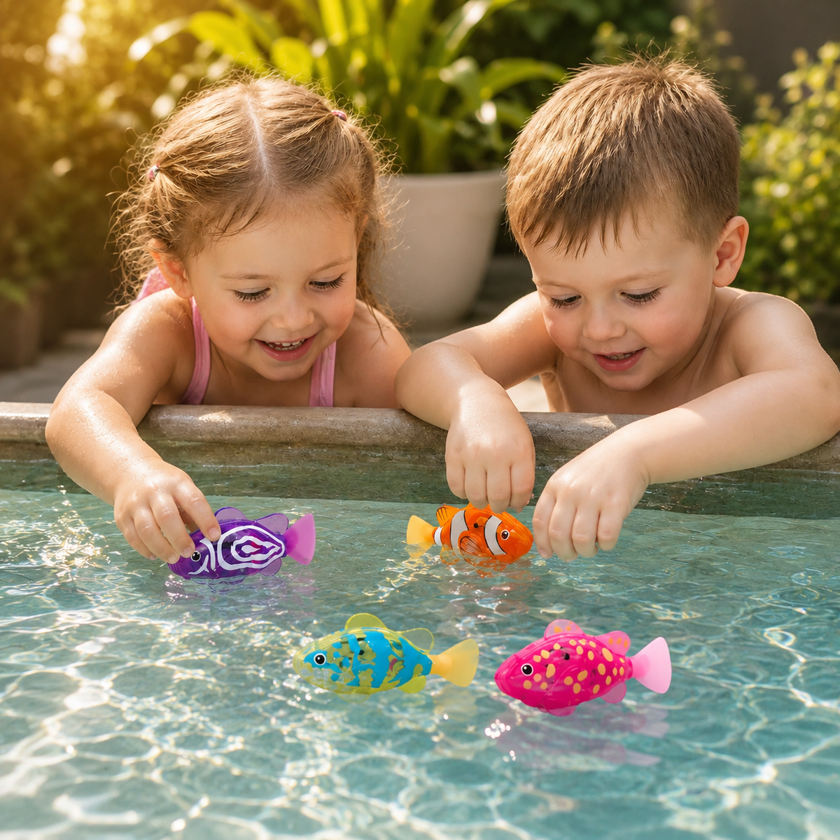 Giocattolo da bagno interattivo per bambini pesce galleggiante LED