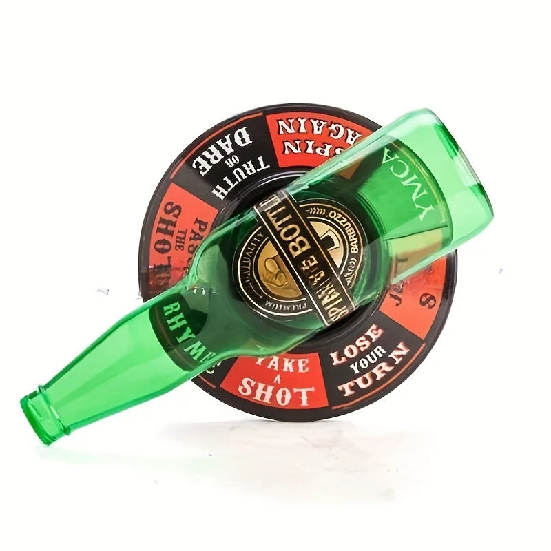 Gioco della bottiglia per feste con base girevole e 8 sfide, gioco da tavolo alcolico per adulti, plastica