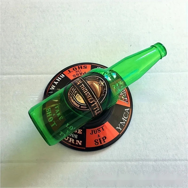 Gioco della bottiglia per feste con base girevole e 8 sfide, gioco da tavolo alcolico per adulti, plastica