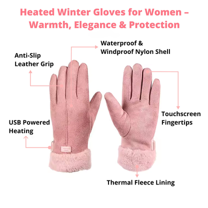 Guanti Riscaldati da Donna con Touch Screen e Ricarica USB – Guanti Termici Impermeabili Invernali