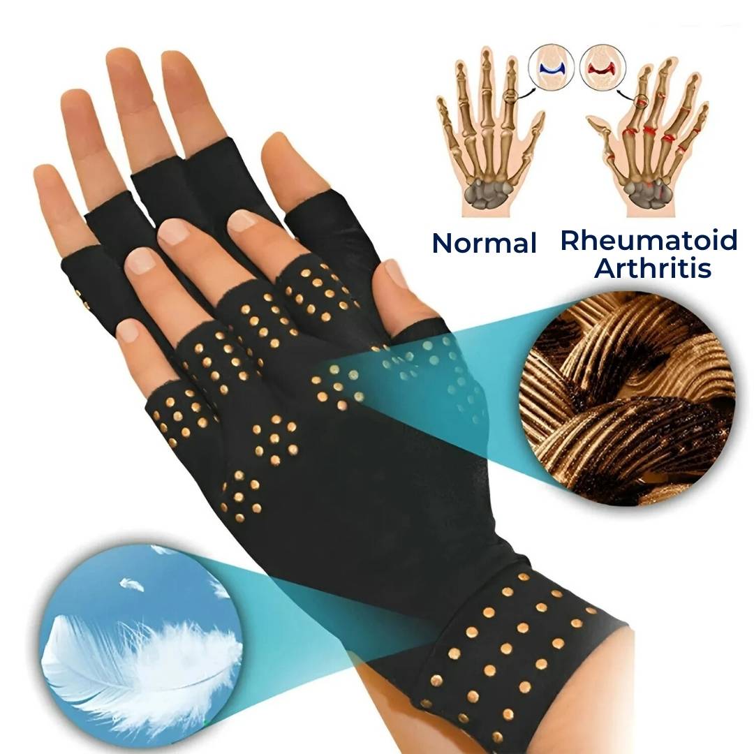 Guanti senza dita ThermaFlex per artrite con compressione magnetica