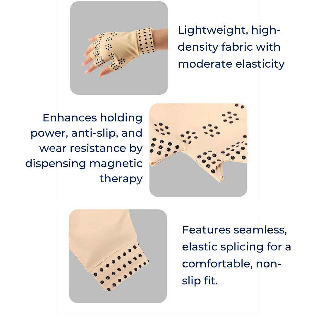 Guanti senza dita ThermaFlex per artrite con compressione magnetica
