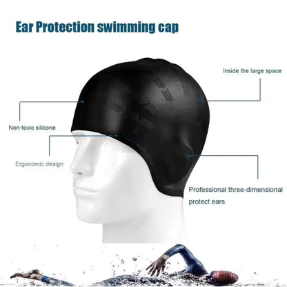 HydroFit – Cuffia da nuoto in silicone con protezione per le orecchie