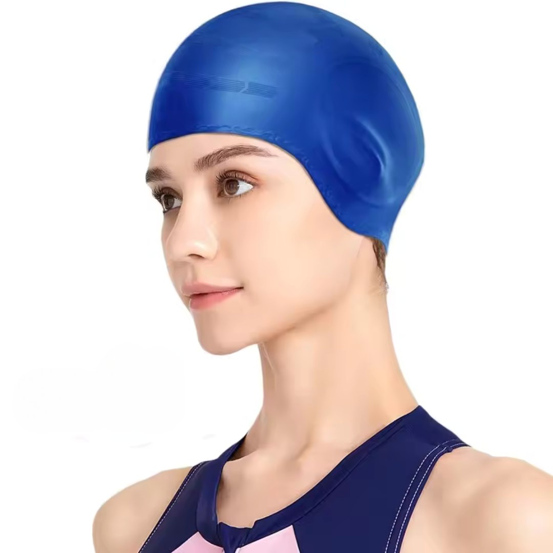 HydroFit – Cuffia da nuoto in silicone con protezione per le orecchie
