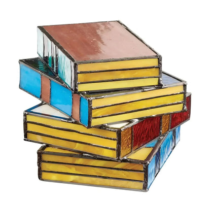 Lampada a Libro in Vetro Colorato | Illuminazione Artistica Artigianale