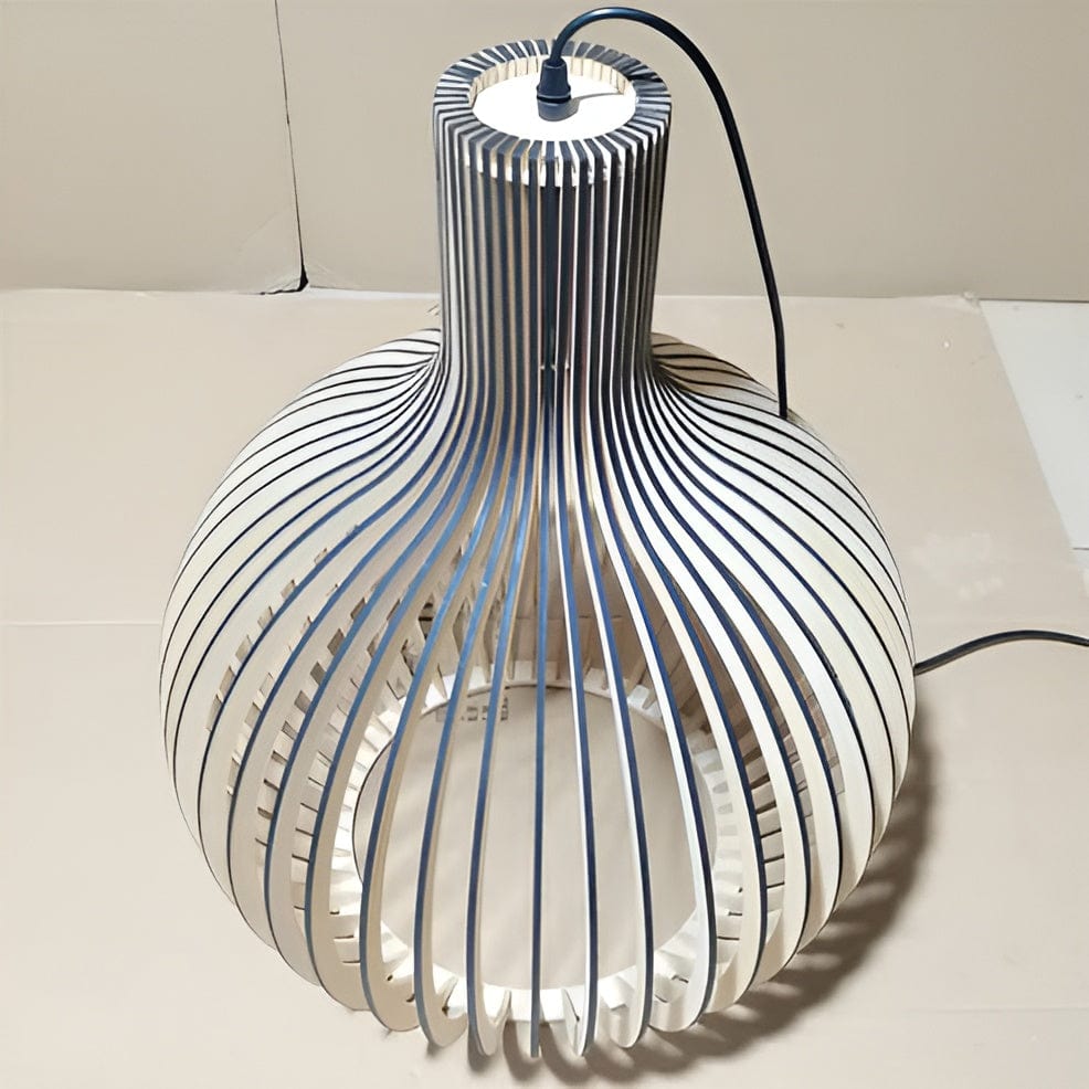 Lampada a sospensione in legno regolabile vintage con illuminazione LED