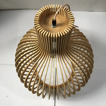 Lampada a sospensione in legno regolabile vintage con illuminazione LED