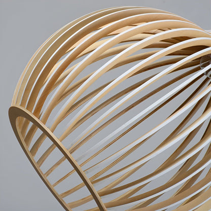 Lampada a sospensione in legno regolabile vintage con illuminazione LED