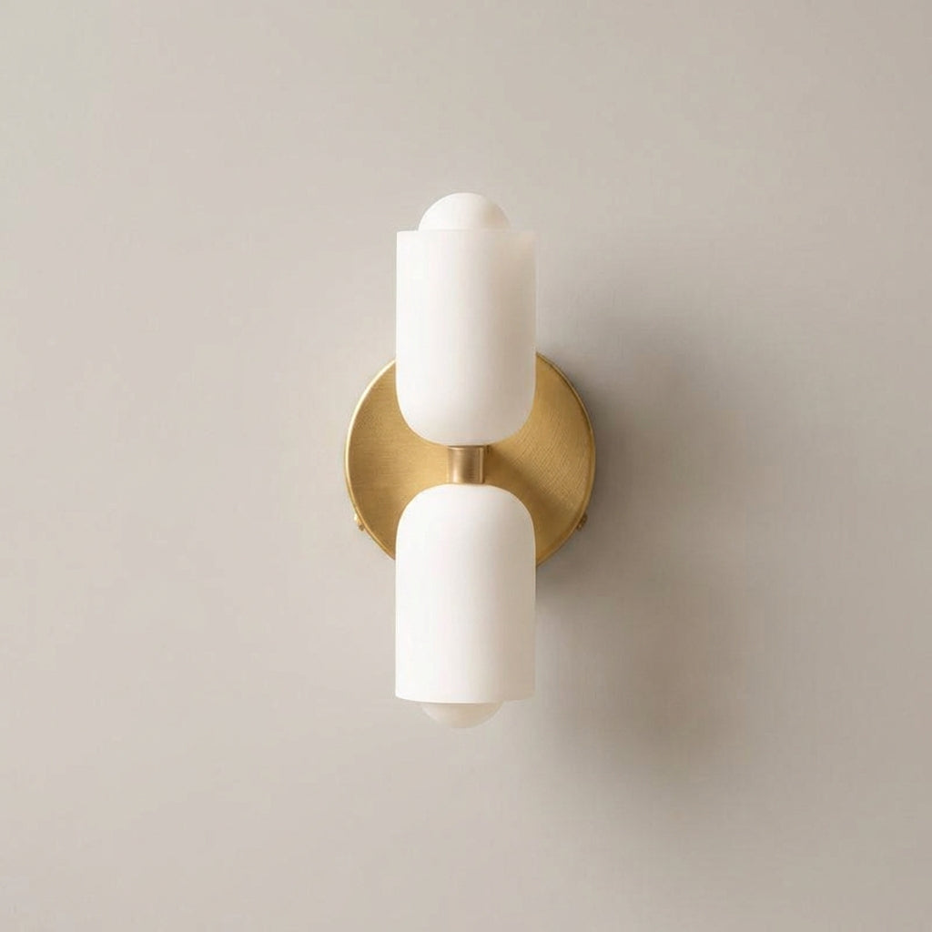 Lampada da parete in metallo e vetro con doppia illuminazione su e giù stile nordico