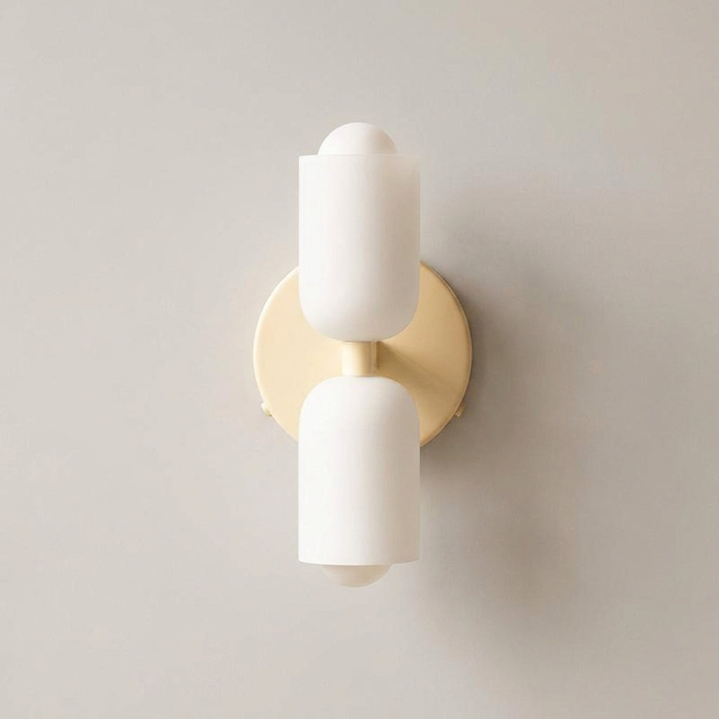 Lampada da parete in metallo e vetro con doppia illuminazione su e giù stile nordico