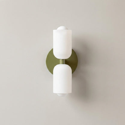 Lampada da parete in metallo e vetro con doppia illuminazione su e giù stile nordico