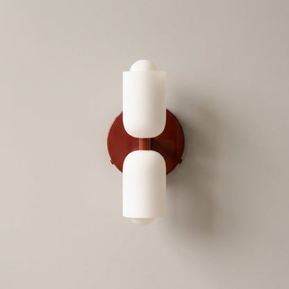 Lampada da parete in metallo e vetro con doppia illuminazione su e giù stile nordico