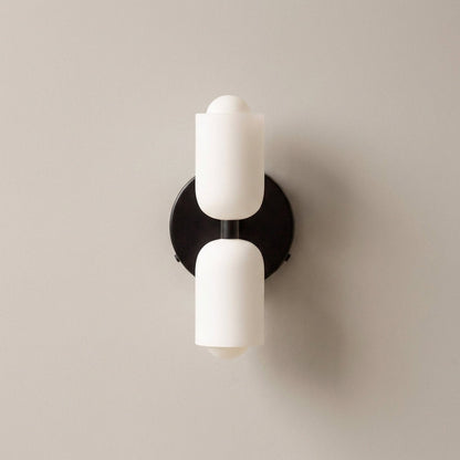 Lampada da parete in metallo e vetro con doppia illuminazione su e giù stile nordico