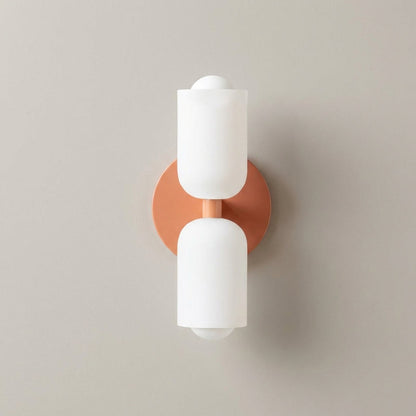 Lampada da parete in metallo e vetro con doppia illuminazione su e giù stile nordico
