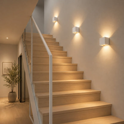 Lampada da parete ricaricabile Luxe | Luce con sensore quadrata | Alluminio 10 × 10 cm