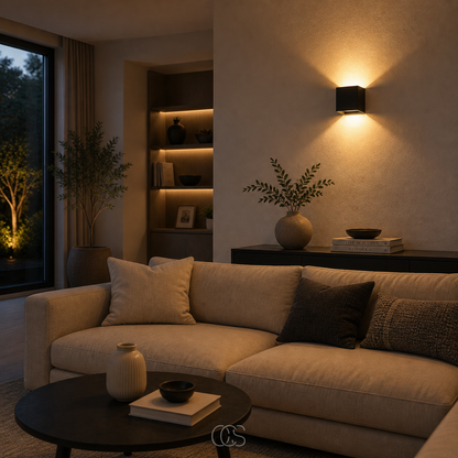 Lampada da parete ricaricabile Luxe | Luce con sensore quadrata | Alluminio 10 × 10 cm