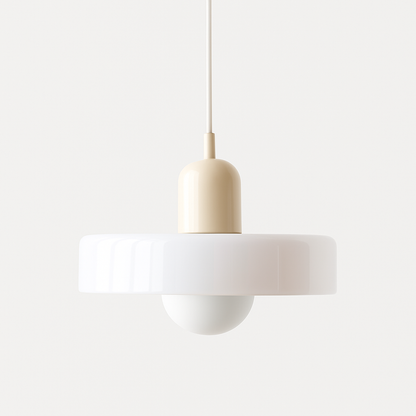 Lampada da soffitto Fjolyn in vetro colorato stile Bauhaus