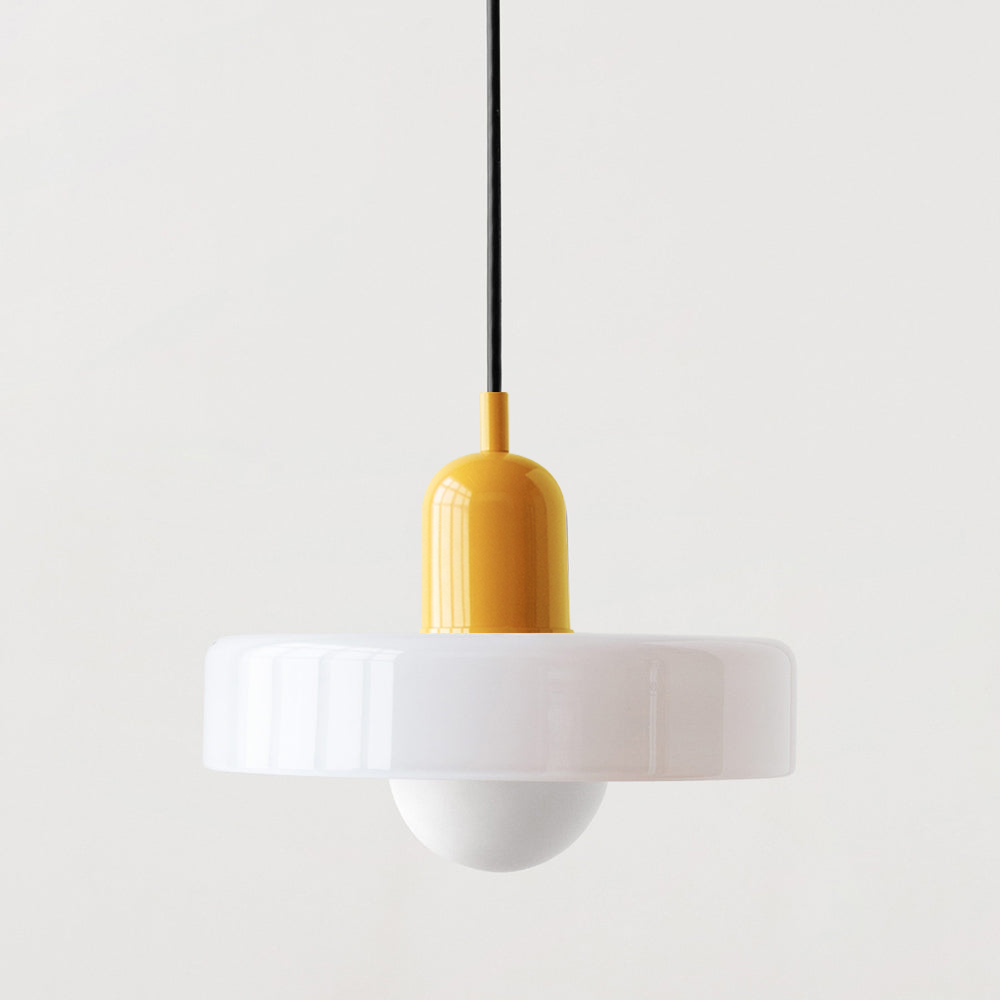 Lampada da soffitto Fjolyn in vetro colorato stile Bauhaus