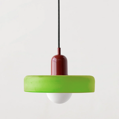 Lampada da soffitto Fjolyn in vetro colorato stile Bauhaus