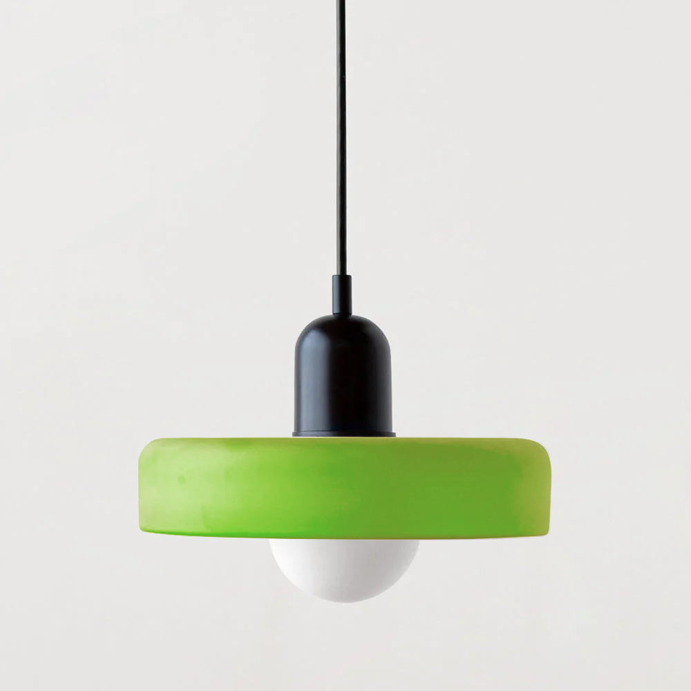 Lampada da soffitto Fjolyn in vetro colorato stile Bauhaus