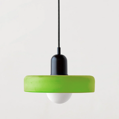 Lampada da soffitto Fjolyn in vetro colorato stile Bauhaus