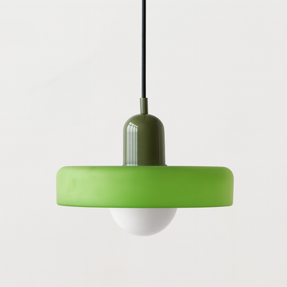 Lampada da soffitto Fjolyn in vetro colorato stile Bauhaus