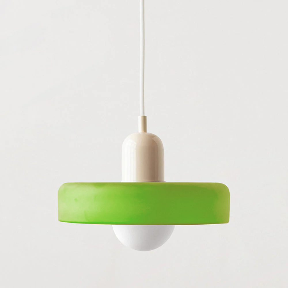 Lampada da soffitto Fjolyn in vetro colorato stile Bauhaus
