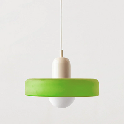 Lampada da soffitto Fjolyn in vetro colorato stile Bauhaus