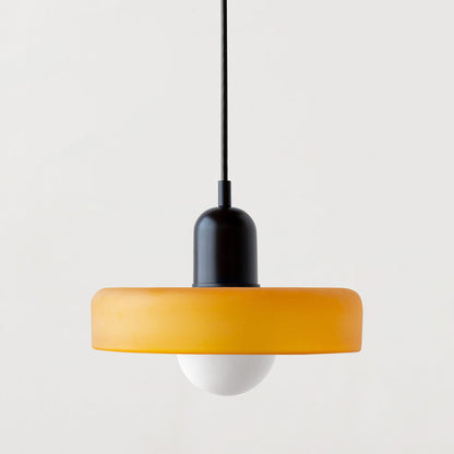 Lampada da soffitto Fjolyn in vetro colorato stile Bauhaus