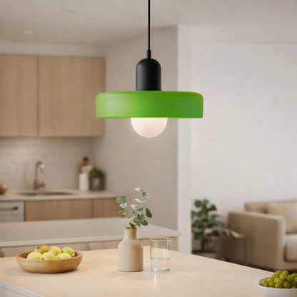 Lampada da soffitto Fjolyn in vetro colorato stile Bauhaus