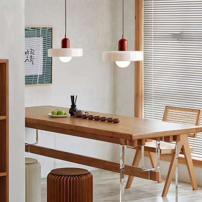 Lampada da soffitto Fjolyn in vetro colorato stile Bauhaus